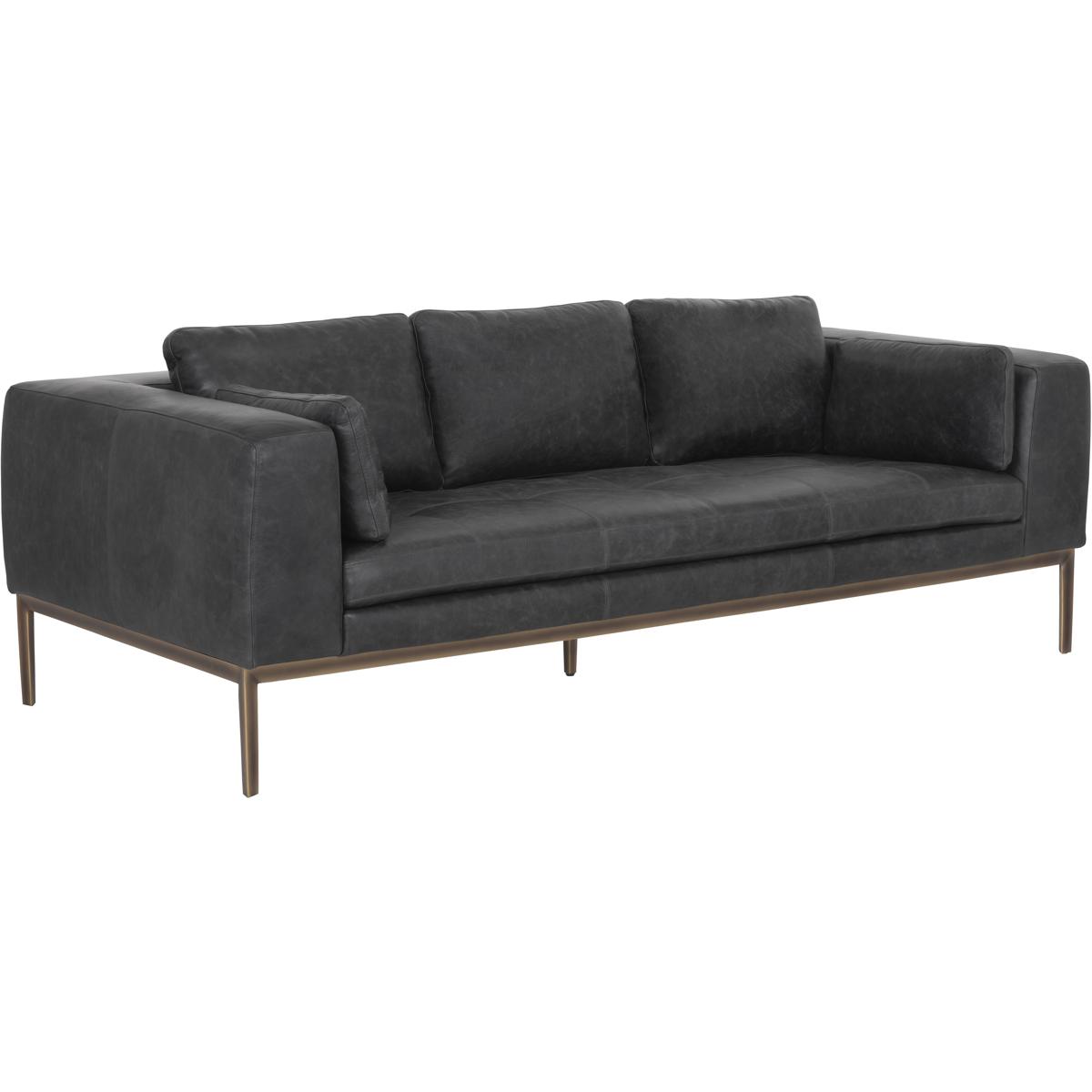 SUNPAN 106140 Burr Serbia Black Leather Sofa